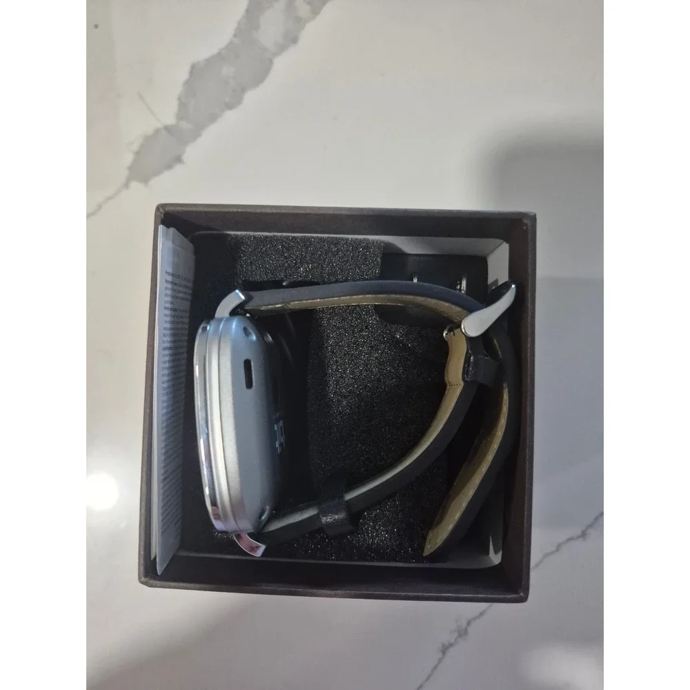 Beantech BIT S1 Smart Watch Black Leather Strap‎ Silver Case Bluetooth i